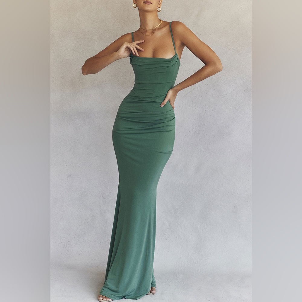 House of CB Strapless Green Dress